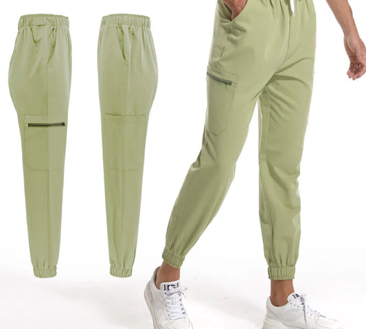 Unisex Solid color Scrubs Jogger Pants Stretch material