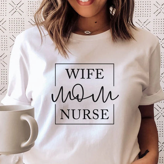 WIFE MOM NURSE Graphic t-shirt Women