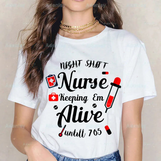 Nurse Women Summer Casual Tshirts