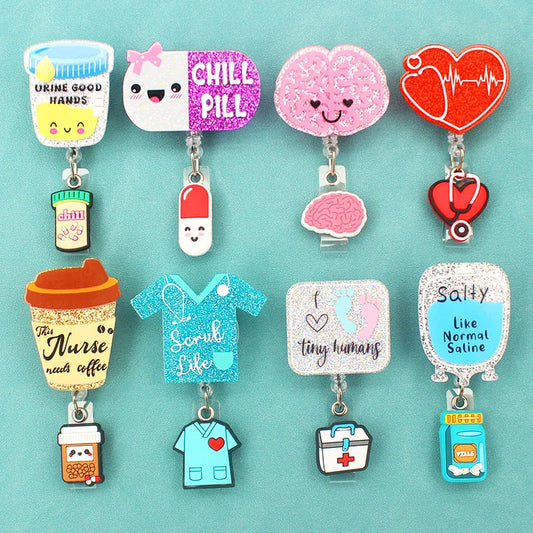 Shiny Cute Retractable Badge Reel Card Holder