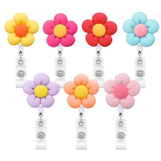 Flower Retractable Badge Holder
