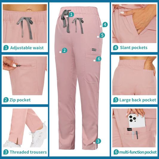 Elasticity scrub pants