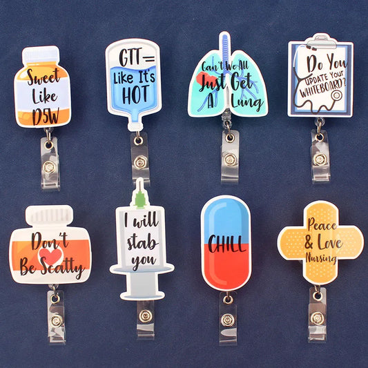 Big Size Acrylic Medicine Bottle Badge Holder